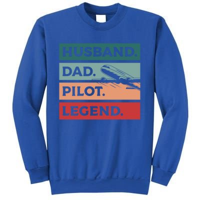 Husband Dad Pilot Legend Aviation Aviator Gift Sweatshirt