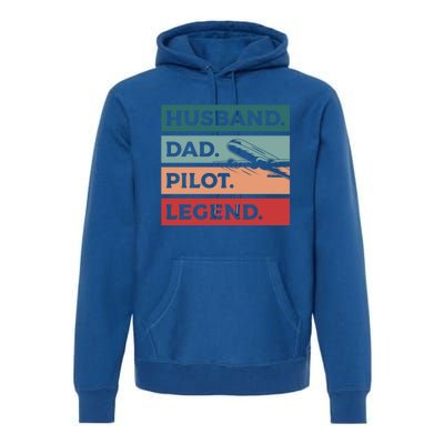 Husband Dad Pilot Legend Aviation Aviator Gift Premium Hoodie