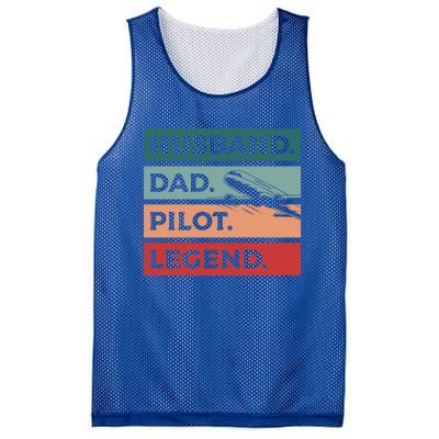 Husband Dad Pilot Legend Aviation Aviator Gift Mesh Reversible Basketball Jersey Tank