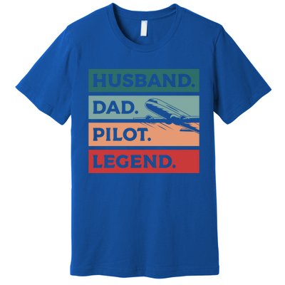 Husband Dad Pilot Legend Aviation Aviator Gift Premium T-Shirt