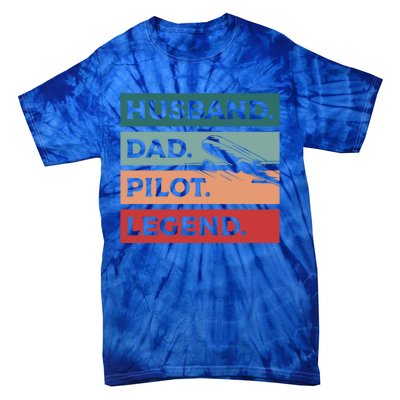 Husband Dad Pilot Legend Aviation Aviator Gift Tie-Dye T-Shirt