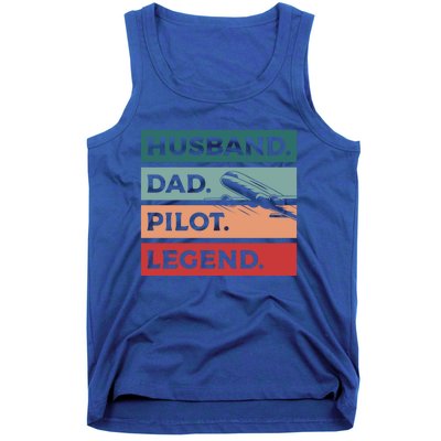 Husband Dad Pilot Legend Aviation Aviator Gift Tank Top