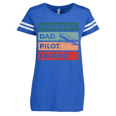 Husband Dad Pilot Legend Aviation Aviator Gift Enza Ladies Jersey Football T-Shirt