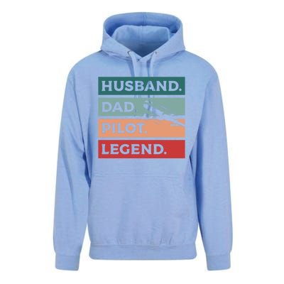 Husband Dad Pilot Legend Aviation Aviator Gift Unisex Surf Hoodie