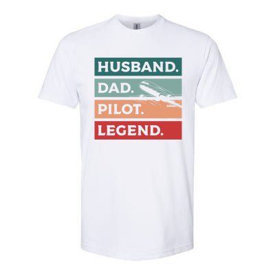 Husband Dad Pilot Legend Aviation Aviator Gift Softstyle® CVC T-Shirt