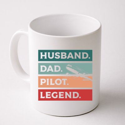 Husband Dad Pilot Legend Aviation Aviator Gift Coffee Mug