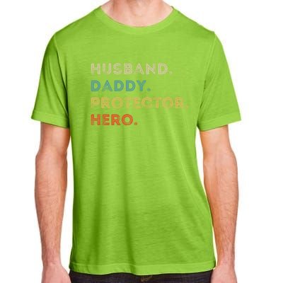 Husband Daddy Protector Hero Vintage Fathers Day Vintage Gift Adult ChromaSoft Performance T-Shirt