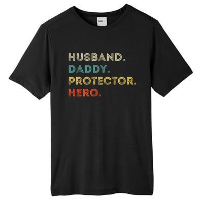 Husband Daddy Protector Hero Vintage Fathers Day Vintage Gift Tall Fusion ChromaSoft Performance T-Shirt