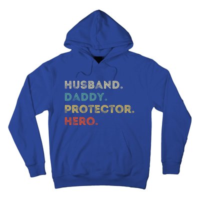 Husband Daddy Protector Hero Vintage Fathers Day Vintage Gift Hoodie