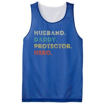 Husband Daddy Protector Hero Vintage Fathers Day Vintage Gift Mesh Reversible Basketball Jersey Tank