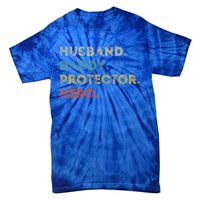 Husband Daddy Protector Hero Vintage Fathers Day Vintage Gift Tie-Dye T-Shirt