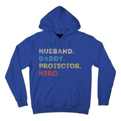 Husband Daddy Protector Hero Vintage Fathers Day Vintage Gift Tall Hoodie