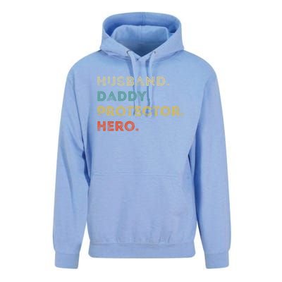 Husband Daddy Protector Hero Vintage Fathers Day Vintage Gift Unisex Surf Hoodie