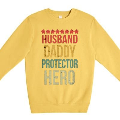 Husband Daddy Protector Hero Premium Crewneck Sweatshirt