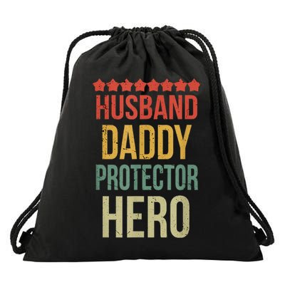 Husband Daddy Protector Hero Drawstring Bag