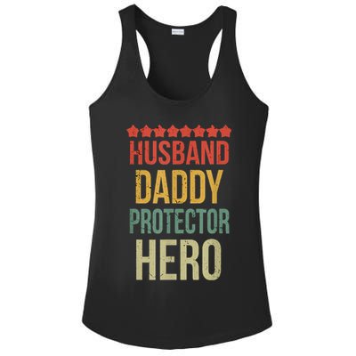 Husband Daddy Protector Hero Ladies PosiCharge Competitor Racerback Tank