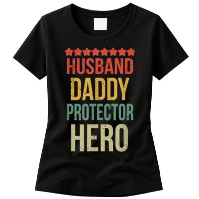 Husband Daddy Protector Hero Womens T-Shirt