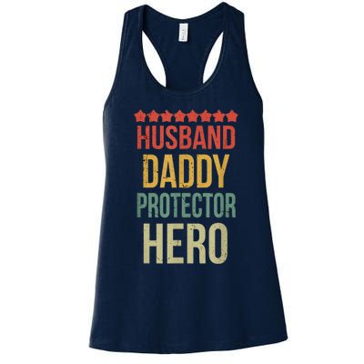 Husband Daddy Protector Hero Women's Racerback Tank