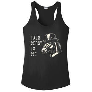 Horse Derby Party Blue Hat Talk Derby To Me Ladies PosiCharge Competitor Racerback Tank