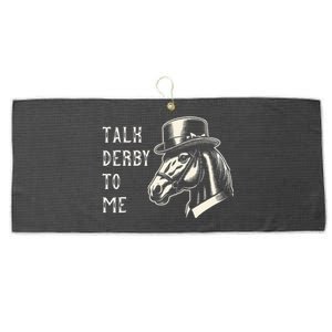 Horse Derby Party Blue Hat Talk Derby To Me Large Microfiber Waffle Golf Towel