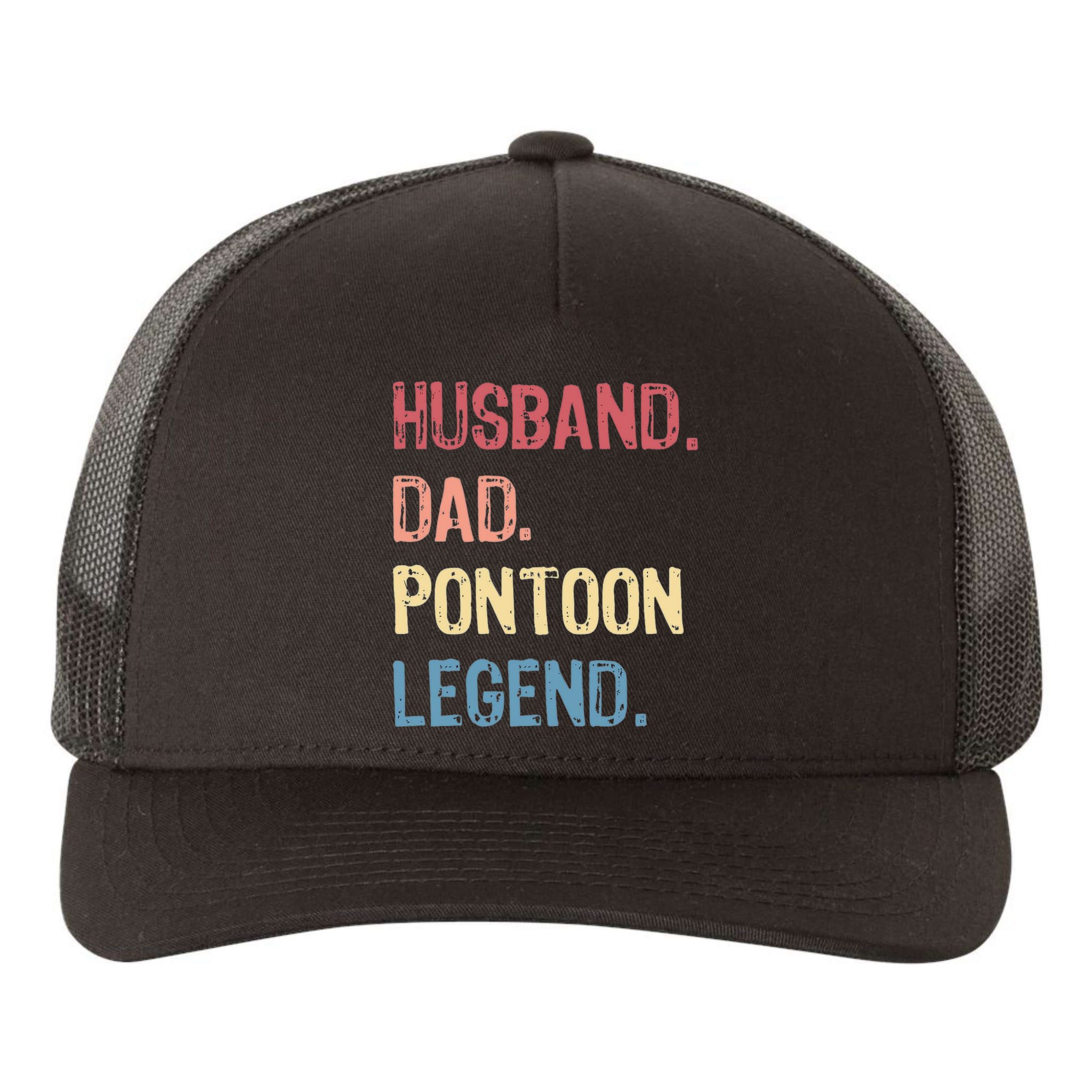 Husband Dad Pontoon Legend Yupoong Adult 5-Panel Trucker Hat