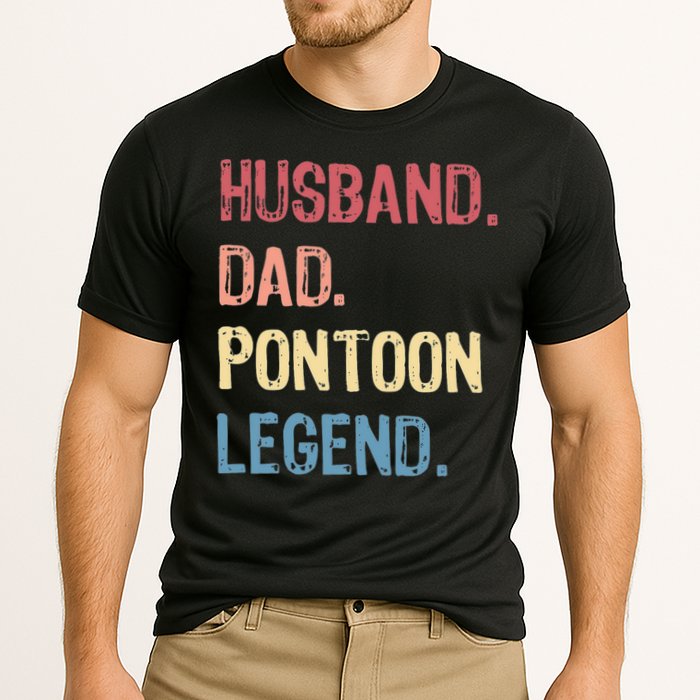 Husband Dad Pontoon Legend Cooling Performance Crew T-Shirt