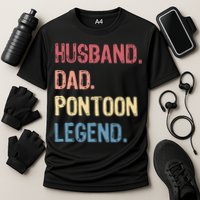 Husband Dad Pontoon Legend Cooling Performance Crew T-Shirt