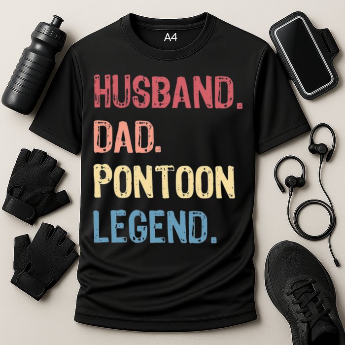 Husband Dad Pontoon Legend Cooling Performance Crew T-Shirt