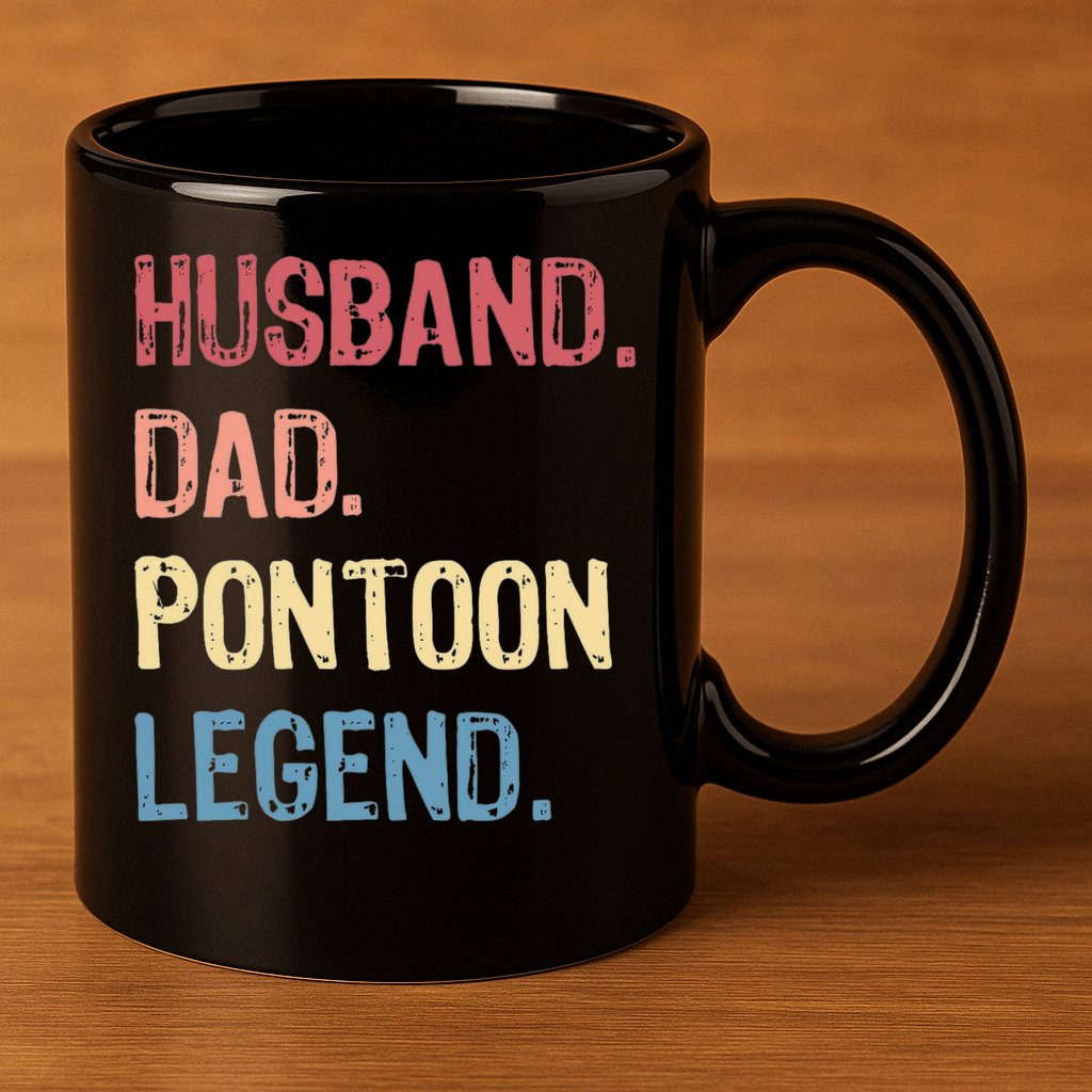 Husband Dad Pontoon Legend 11oz C Handle Ceramic Mug