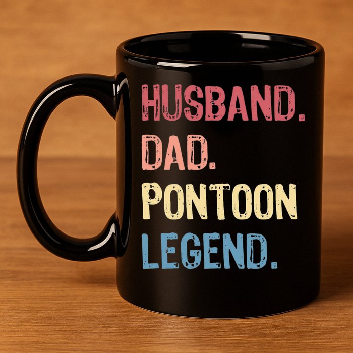 Husband Dad Pontoon Legend 11oz C Handle Ceramic Mug