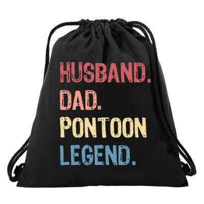 Husband Dad Pontoon Legend Drawstring Bag