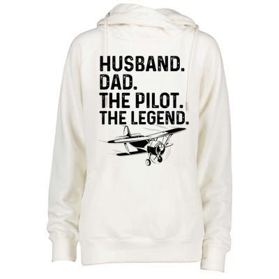 Husband Dad Pilot Legend Funny Airplane Fathers Day Tee Gift Womens Funnel Neck Pullover Hood