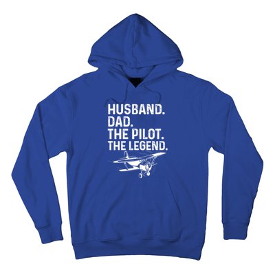 Husband Dad Pilot Legend Funny Airplane Fathers Day Tee Gift Hoodie