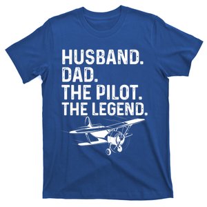 Husband Dad Pilot Legend Funny Airplane Fathers Day Tee Gift T-Shirt