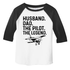 Husband Dad Pilot Legend Funny Airplane Fathers Day Tee Gift Toddler Fine Jersey T-Shirt