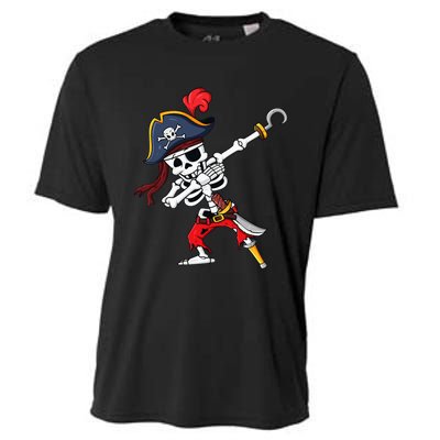 Halloween Dabbing Pirate Skeleton Funny Dab Cooling Performance Crew T-Shirt