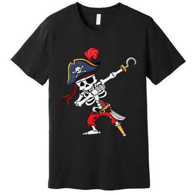 Halloween Dabbing Pirate Skeleton Funny Dab Premium T-Shirt