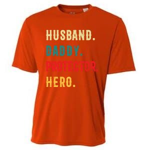 Husband Daddy Protector Hero Great Dads Cool Gift Cooling Performance Crew T-Shirt