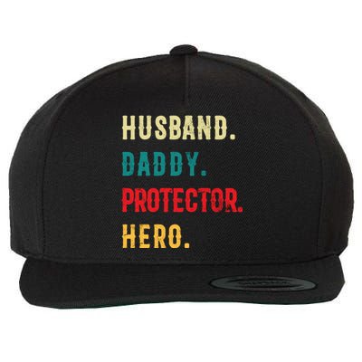 Husband Daddy Protector Hero Great Dads Cool Gift Wool Snapback Cap