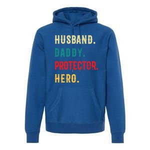 Husband Daddy Protector Hero Great Dads Cool Gift Premium Hoodie