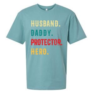 Husband Daddy Protector Hero Great Dads Cool Gift Sueded Cloud Jersey T-Shirt