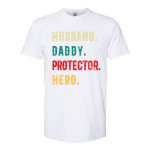 Husband Daddy Protector Hero Great Dads Cool Gift Softstyle CVC T-Shirt