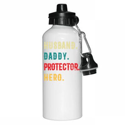 Husband Daddy Protector Hero Great Dads Cool Gift Aluminum Water Bottle 