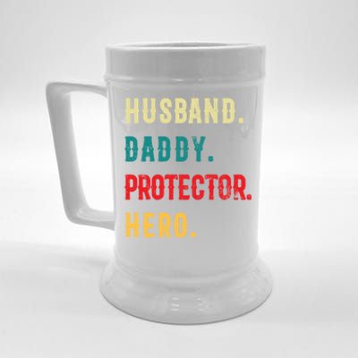 Husband Daddy Protector Hero Great Dads Cool Gift Beer Stein