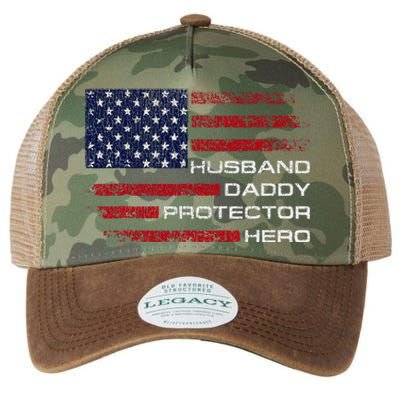 Husband Daddy Protector Hero Fathers Day Legacy Tie Dye Trucker Hat