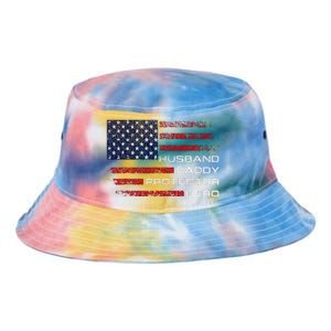 Husband Daddy Protector Hero Fathers Day Tie Dye Newport Bucket Hat