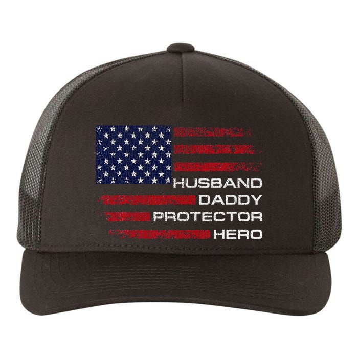 Husband Daddy Protector Hero Fathers Day Yupoong Adult 5-Panel Trucker Hat