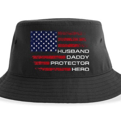 Husband Daddy Protector Hero Fathers Day Sustainable Bucket Hat