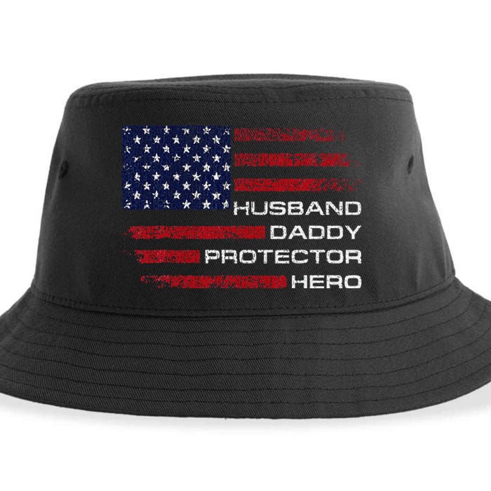 Husband Daddy Protector Hero Fathers Day Sustainable Bucket Hat