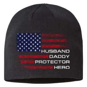 Husband Daddy Protector Hero Fathers Day Sustainable Beanie